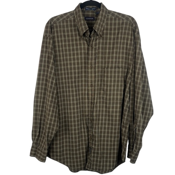 Gant Other - Gant Autumn Oxford Cotton Men’s Plaid Button-Down Long Sleeve Shirt Size Medium